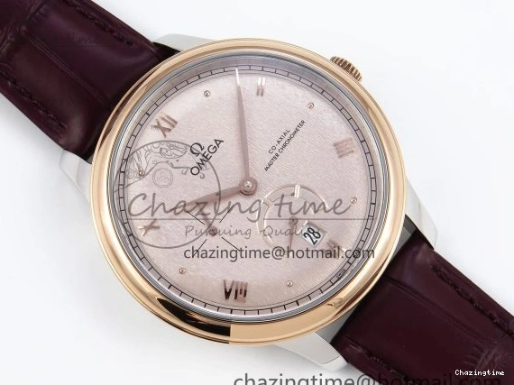 0416 QuickDry De Ville Date RG MKF 1:1 Best Edition Brown Textured Dial Diamonds Marker on Brown Leather Strap A 7747